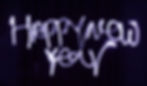 "Happy New Year" in white light script on a dark background, creating a celebratory and festive atmosphere.
